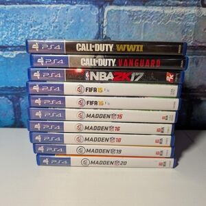 Lot of 10 Sony PlayStation 4 PS4 Videogames - Call of Duty, Madden, FIFA, & NBA